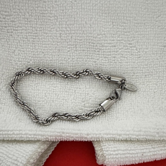 Stylish Silver Rope Chain Bracelet - Picture 1 of 6